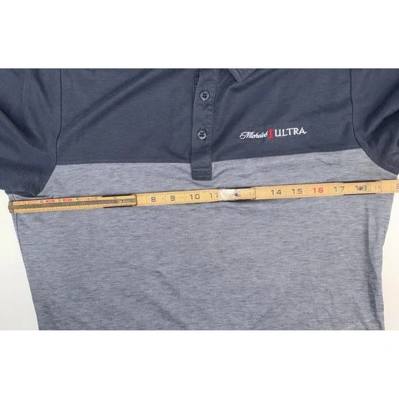 Travis Mathew Golf Polo Michelob Ultra Beer Logo Navy Blue Mens Medium - Picture 3 of 9